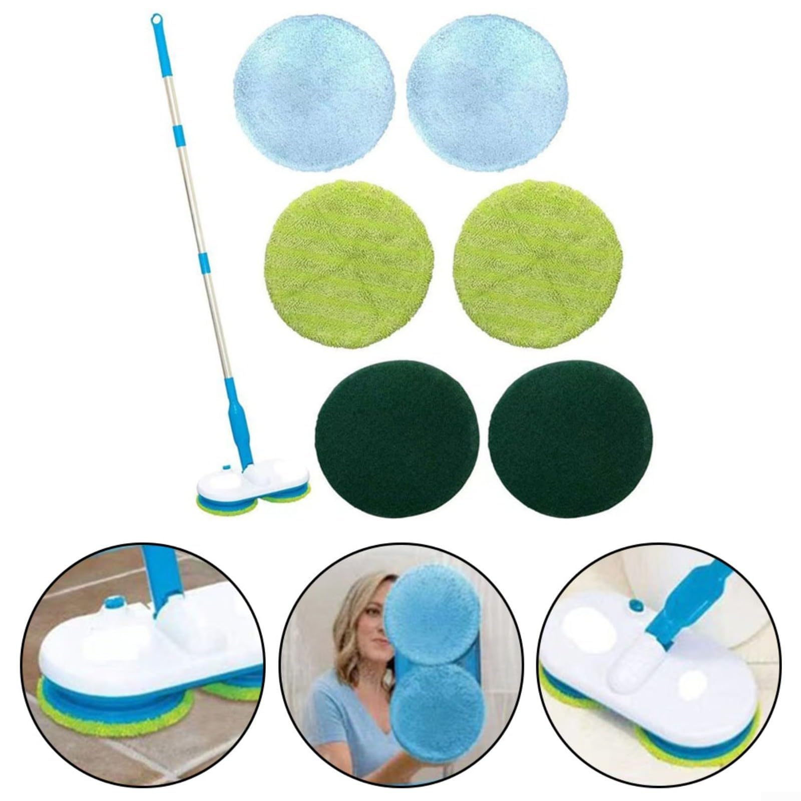 Electric Lazy Mop - Mopa eléctrica flotante multiusos para limpieza de suelos, 40 x 17 x 10 cm