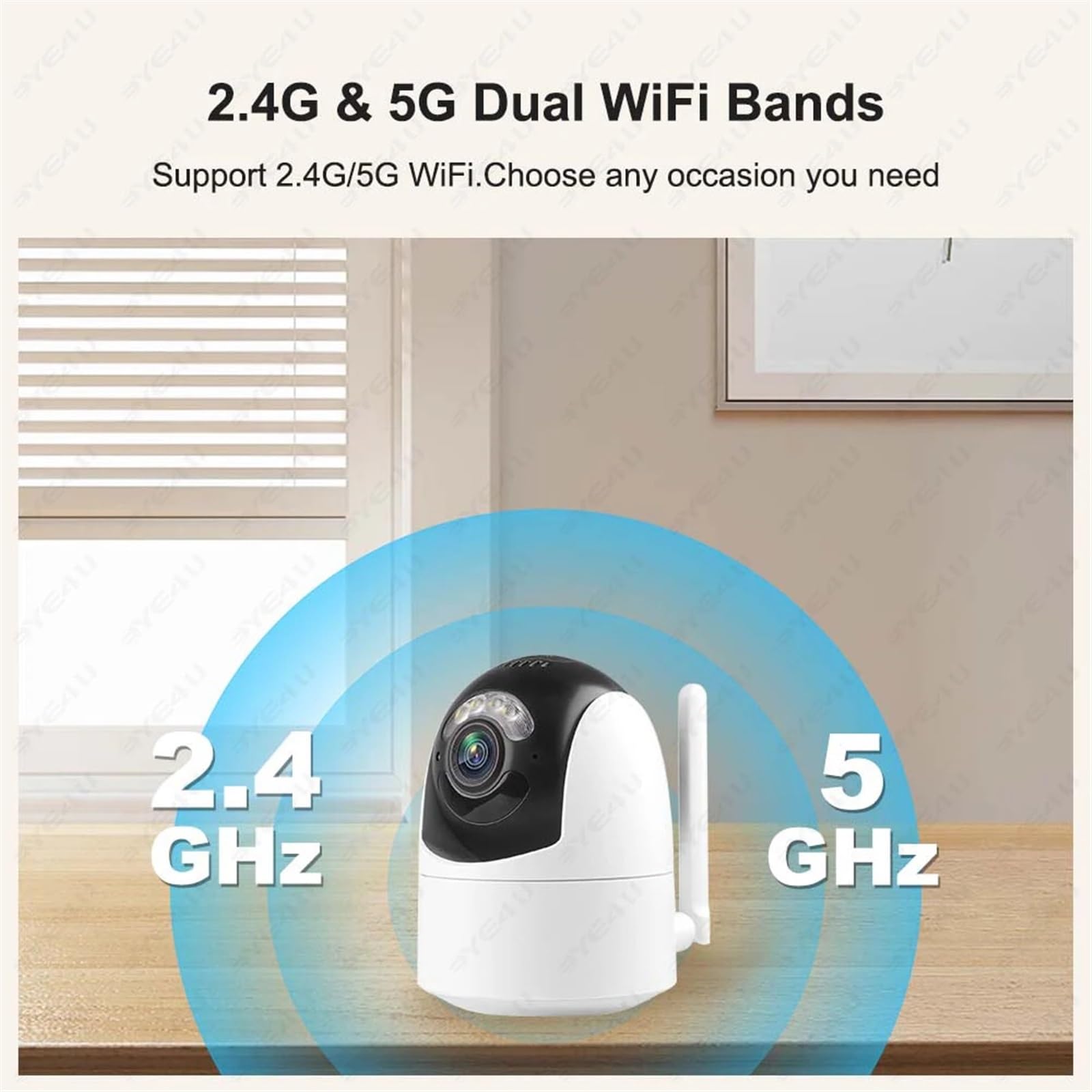 Caméra de sécurité, Caméra 2K 4MP extérieure sans Fil 2.4/5G PTZ Protection de sécurité caméras Surveillance Maison NVR CCTV caméra IP(T Camera Add 128G)
