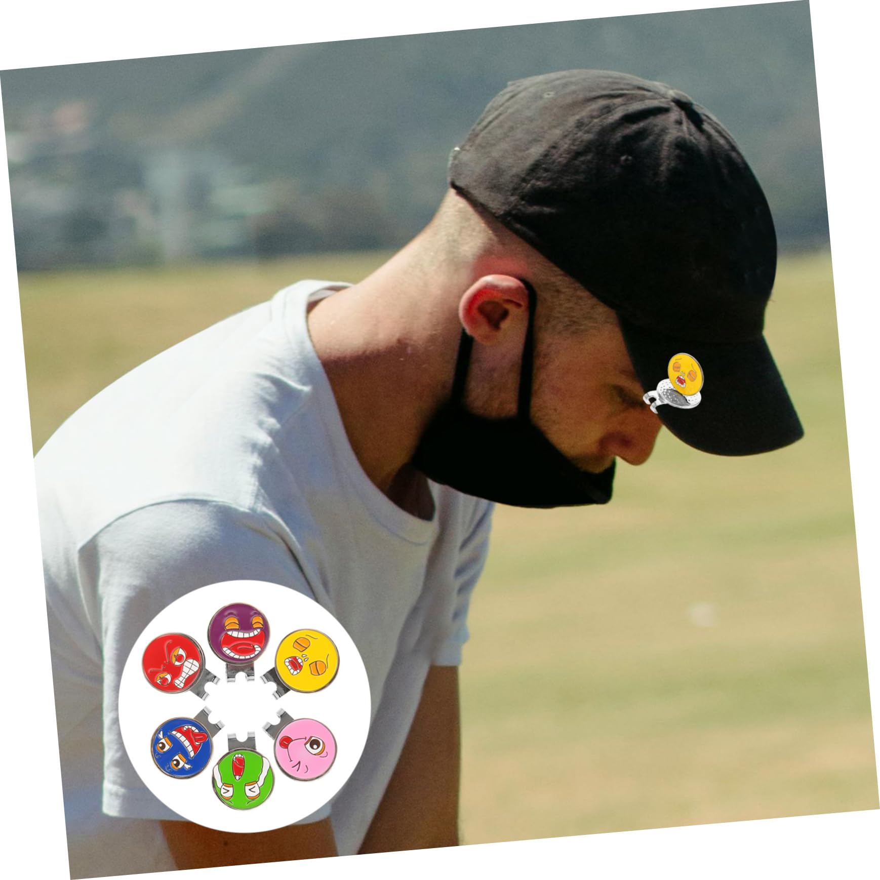Marcador de Bola de Aleación, Accesorios Portátiles y Fáciles de Instalar 6 Pinzas para Gorra de Golf Delicadas y Creativas Paquete de 6 Piezas para Terreno de Golf