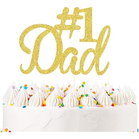 amazon com number one 1 dad cake topper for father s birthday cake decoration father s day cake decor father s day gift double sided gold glitter grocery gourmet food