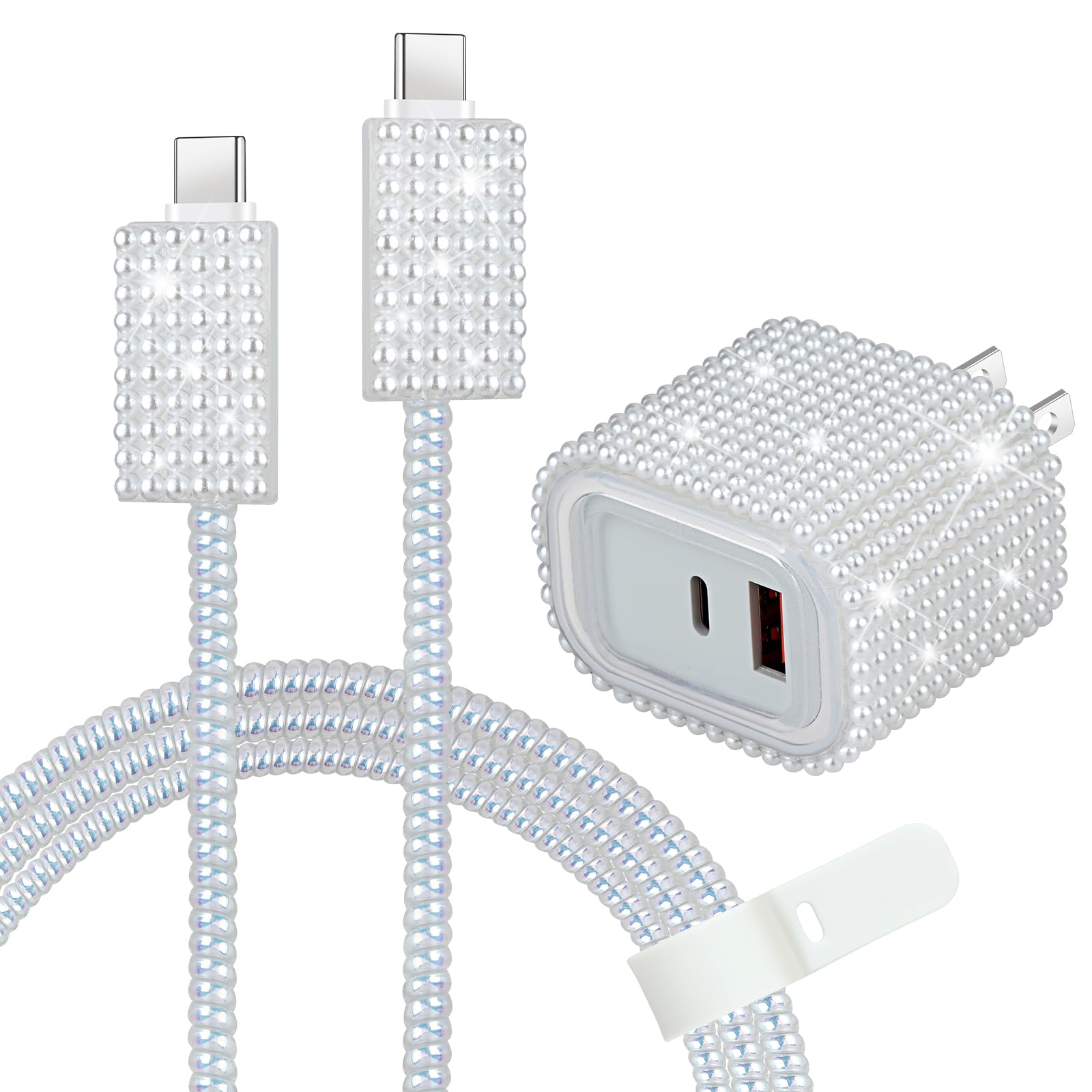 Aolcev for iPhone Charger Fast Charging Pearl USB C Wall Charger Block 30W