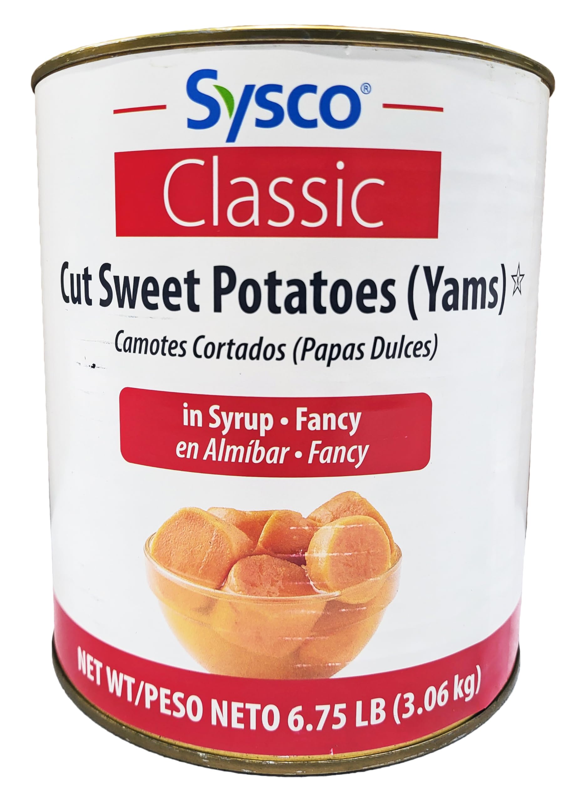 Sysco Classic Cut Yams/Sweet Potatoes | In Syurp | Kosher | 6.75 lb