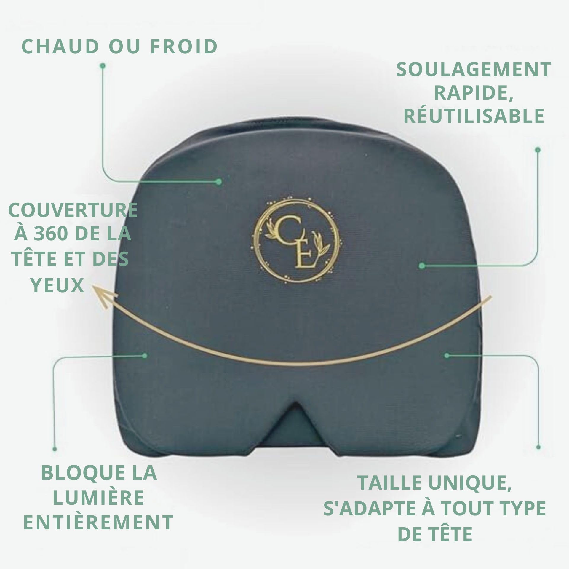 Bonnet Migraine Gel Chaud Froid, Soulagement Rapide Maux de tête et tension | Un geste simple pour calmer les migraines et sinusites, yeux et tempes, effet immédiat naturellement, gel réutilisable