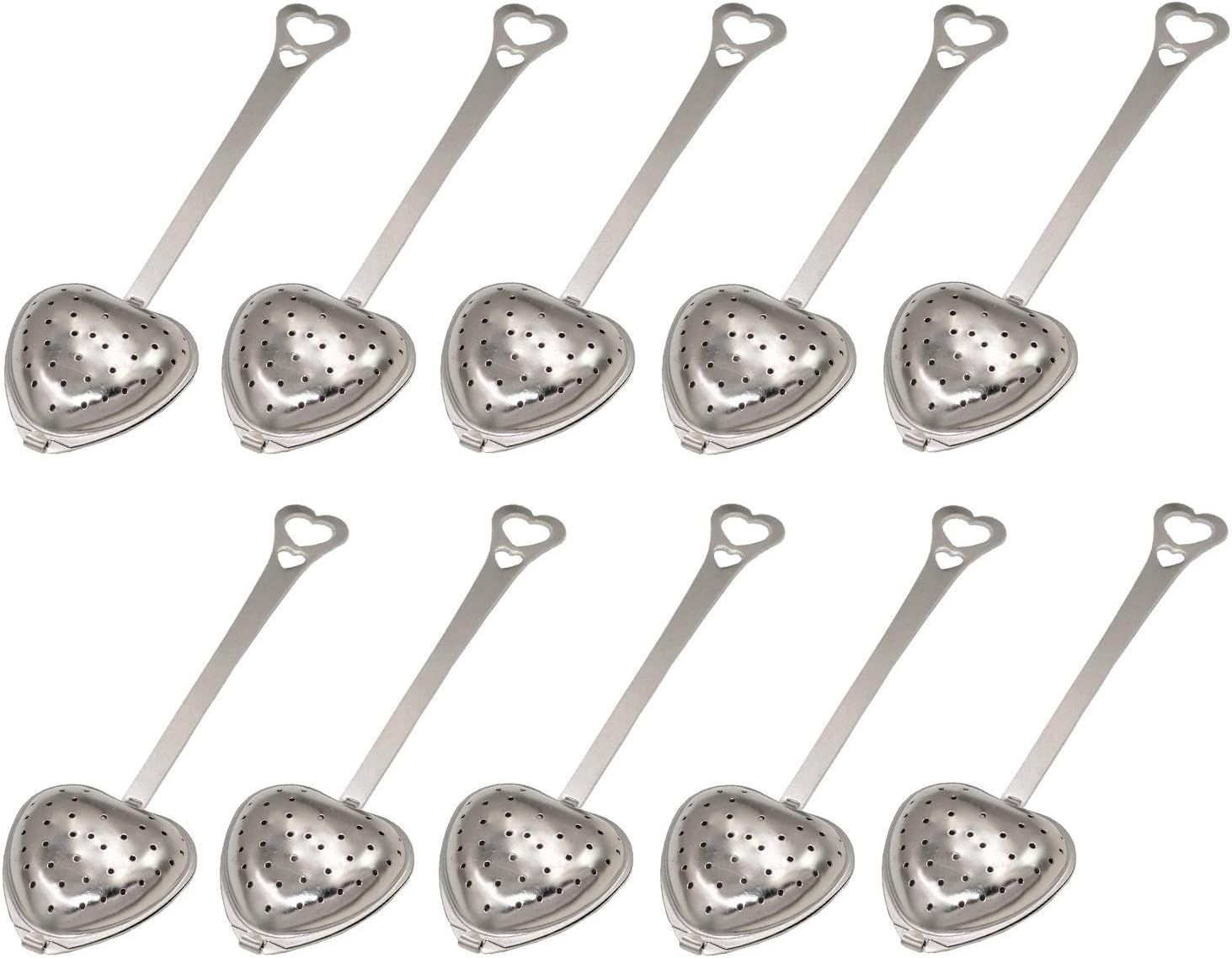 10Pcs Tea Strainers for Loose tea spoons Heart Shaped Tea