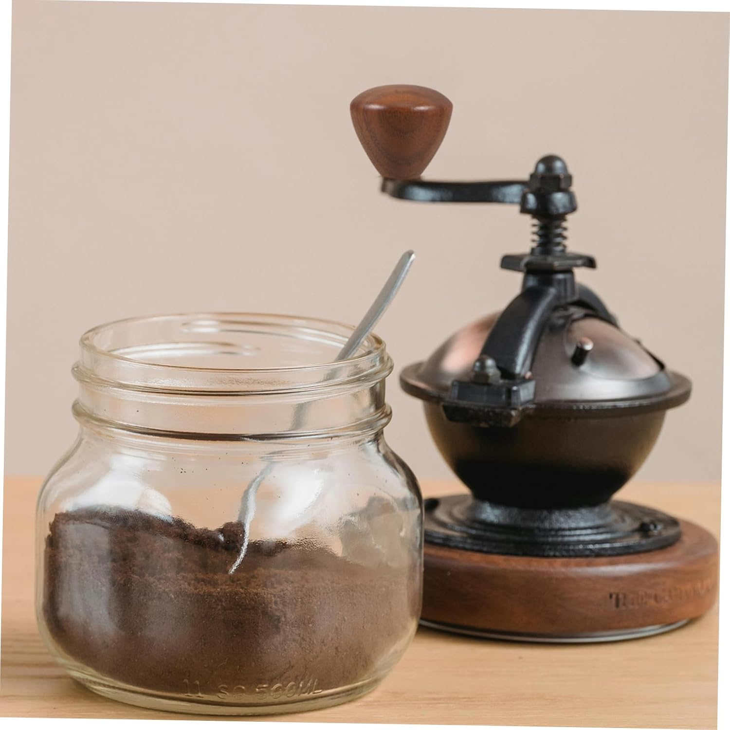 Manual Coffee Grinder Handle Knob Ergonomic Wood Replacement Crank for Easy Grinding Upgrade for Coffee Bean Mill Classic Design for Comfort