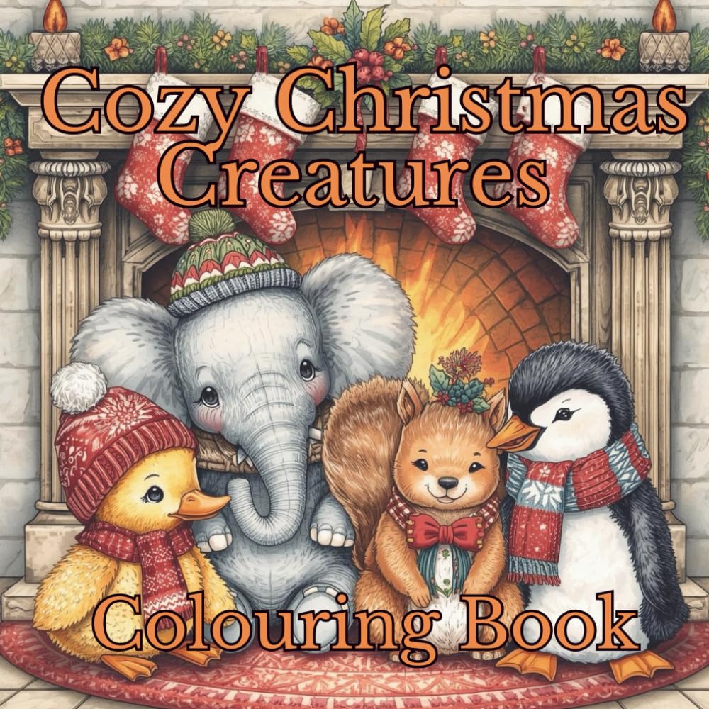Cozy Christmas Creatures Colouring Book
