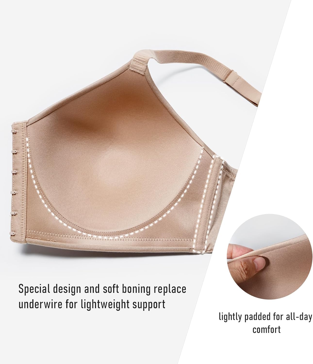 DotVol Women's Wireless Front Closure Scalloped Lace Racerback Comfort Everyday Bra - Image 5