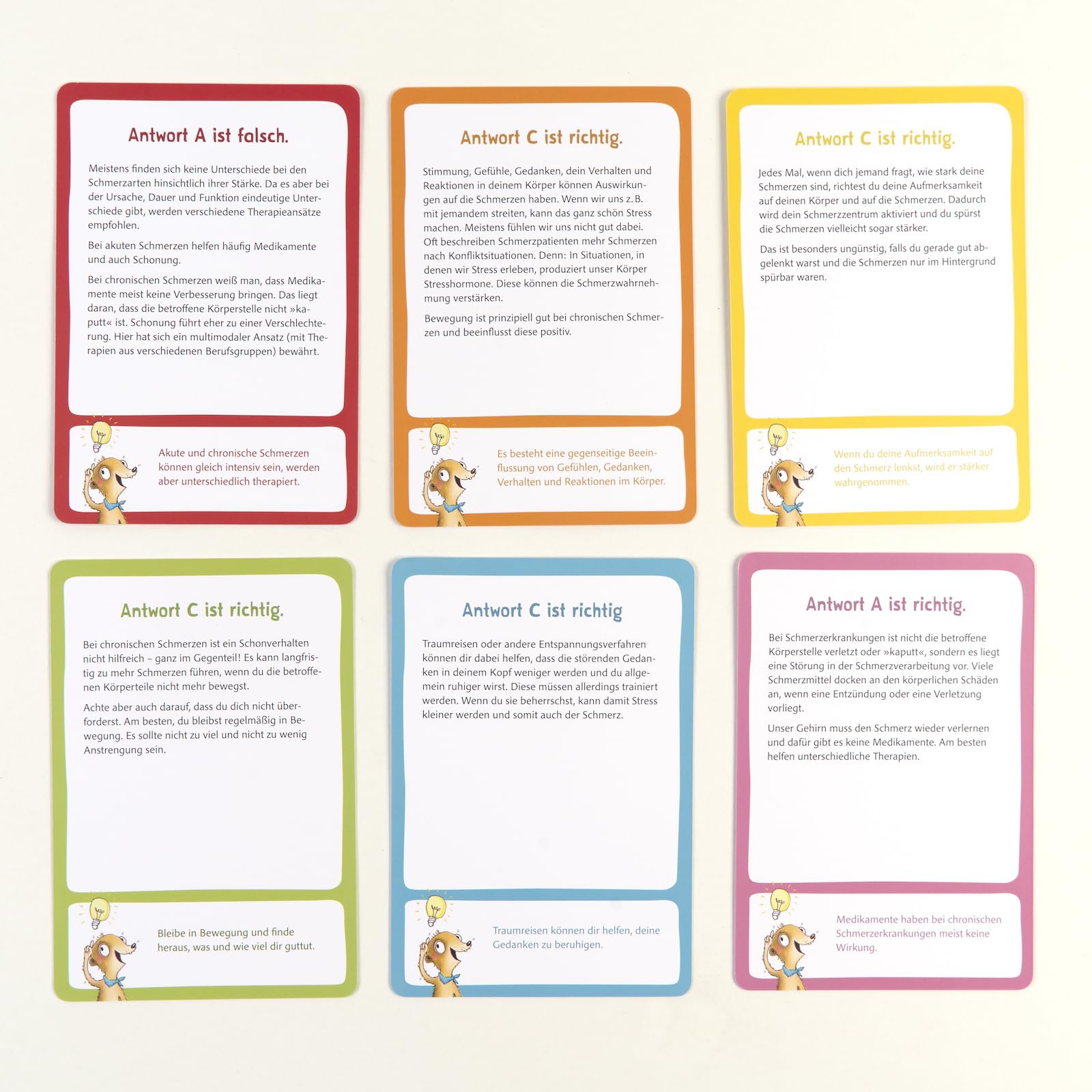 Wilbo weiß was über Schmerz: Wissensquiz zur Psychoedukation in der Kinderpsychotherapie. 50 Fragen und wissenswerte Antworten. Mit 16-seitigem Booklet in stabiler Box, Kartenformat 9,8 x 14,3 cm
