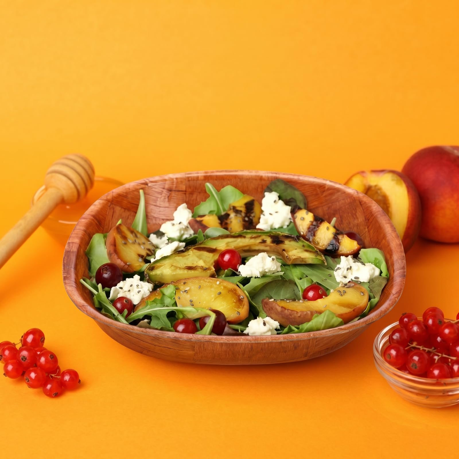Amazon.com | Elsjoy 8 Pack Wooden Woven Salad Bowl, Reusable