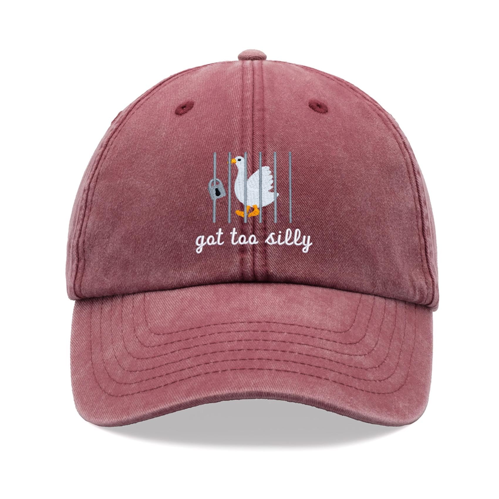 Cap Base Unisex Red Goose Got Too Silly Baseball Cap Vintage Washed Dad Hat Adjustable