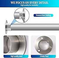 Vista 2 de Creatyi Soportes de barra de armario de acero inoxidable resistente de 1-1/2 pulgadas, soporte de barra de ducha para armario, soportes de barra
