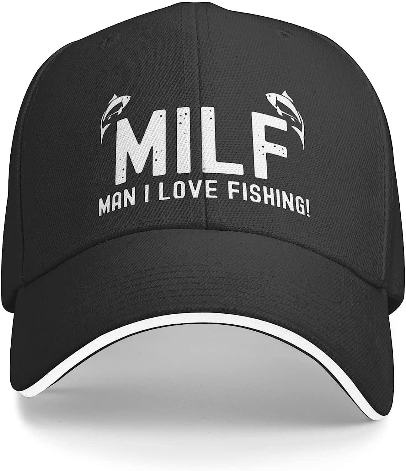 Loujin Unisex Black Baseball Cap Funny Fishing Hat Cap Man I Love Fishing Hat For Women Baseball Hats Able Hats