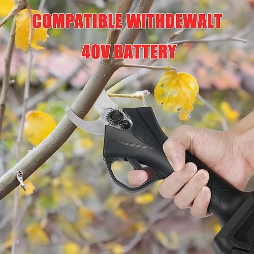Miniatura 5 de Zfyoung Tijeras de podar eléctricas, 1.18 pulgadas de diámetro de corte, podadora profesional inalámbrica, tijeras de rama eléctricas con 2 piezas