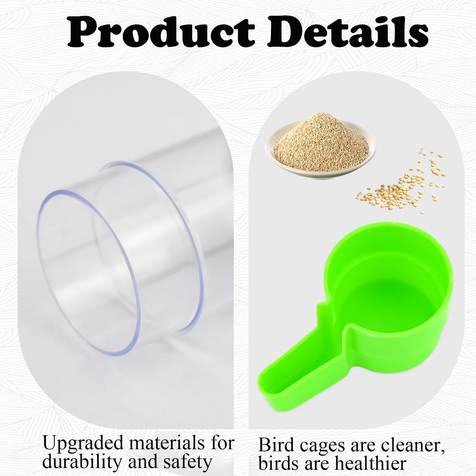 4 Pcs Bird Water Feeder, Budgie Water Dispenser with 20cm Brush - Image 3