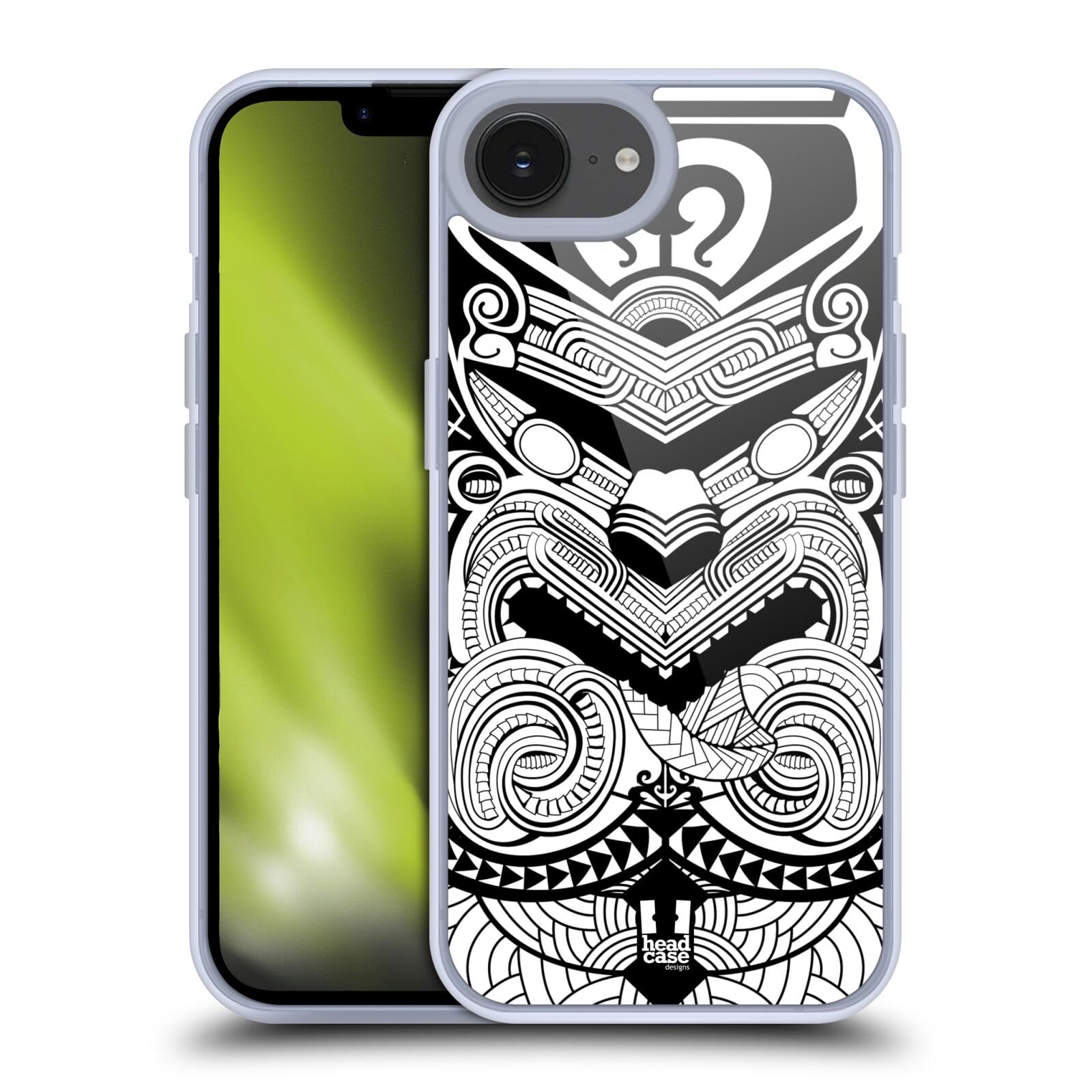 Head Case Designs Warrior Maori Tatau Gel Case [Military Grade Protection] Compatible with Apple iPhone 16e and Compatible with MagSafe