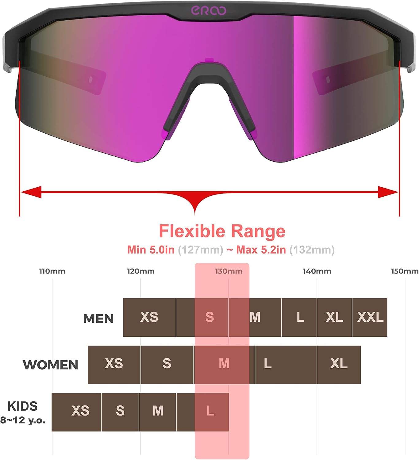 Eazyrun Kids Polarized Sports Sunglasses for Age 8-12 Youth Baseball Softball Cycling Glasses UV Protection for Boy Girl