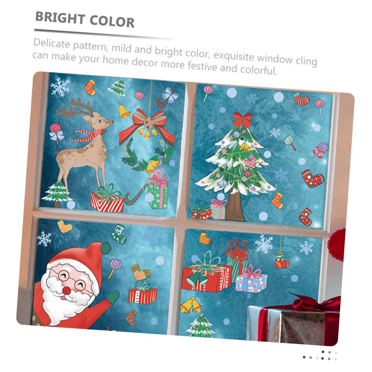 Alipis 30hojas Pegatinas Navideñas Para Ventanas Decoración De Navidad De Papá Noel y Para Ventanas Cristales y Espejos Decoración Navideña Reutilizable