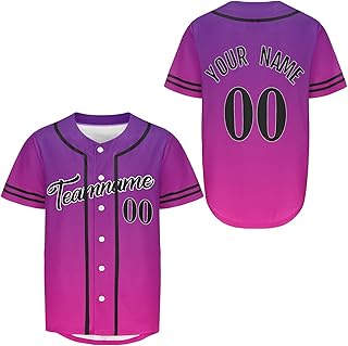 Custom Gradient Purple Baseball Jersey Personanlized Name Number Softball Jerseys Sports Uniform for Men Women Youth