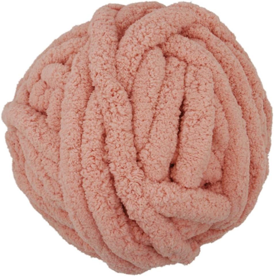 Chenille Yarn,DIY Chenille Yarn,100% Polyester,Chunky Yarn Blush,Jumbo Yarn,Knitting Materials for Blankets,Rug,Pet Bed,Hat,1kg