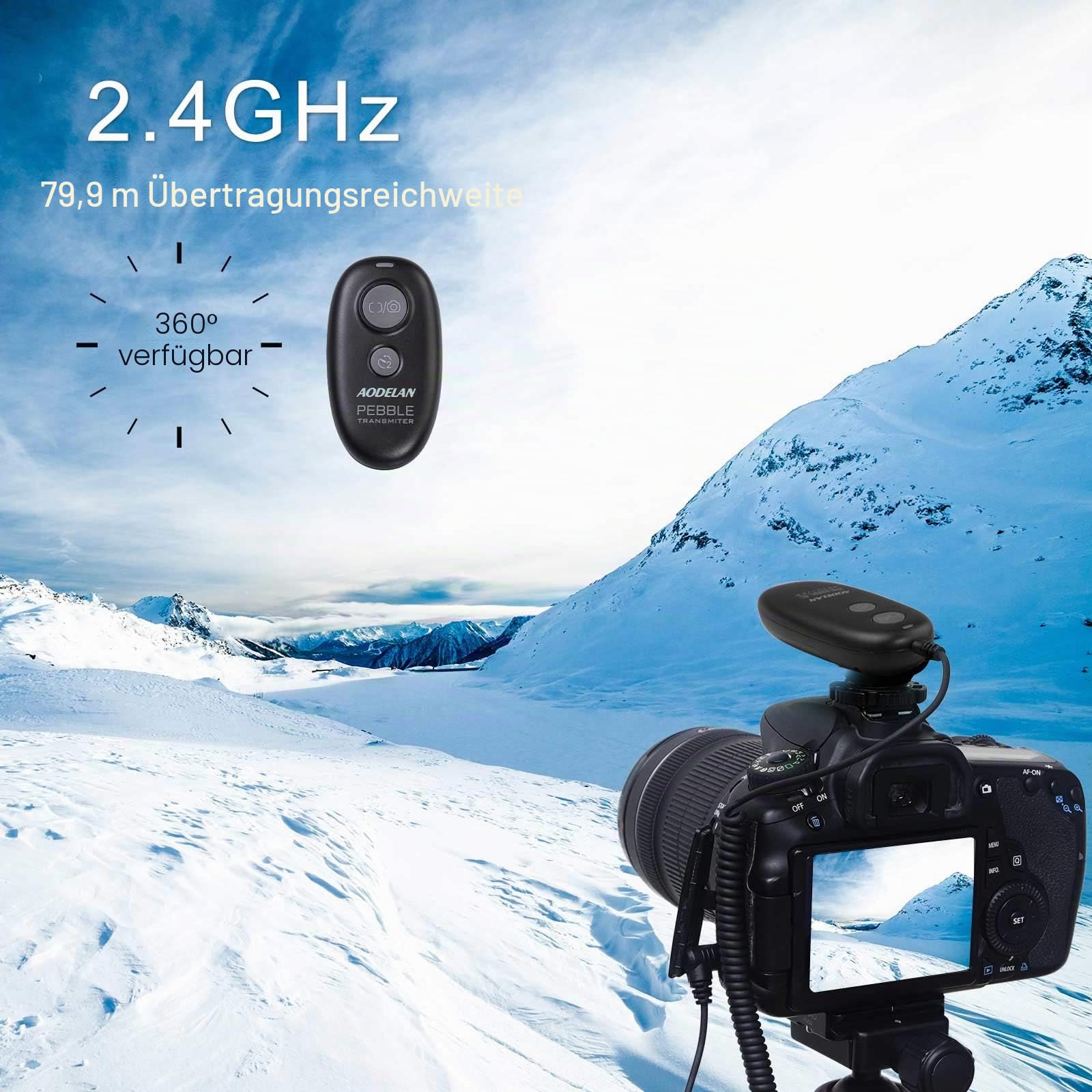 AODELAN drahtlose Fernbedienung Kabellose Fernauslöser for Canon EOS R6, EOS R, ROS RP, 2000D, 250D, 5D, 6D Mark II, 7D Mark II, 90D, 760D, 750D, 700D, 600D; Olympus OM-D E-M1 Mark II