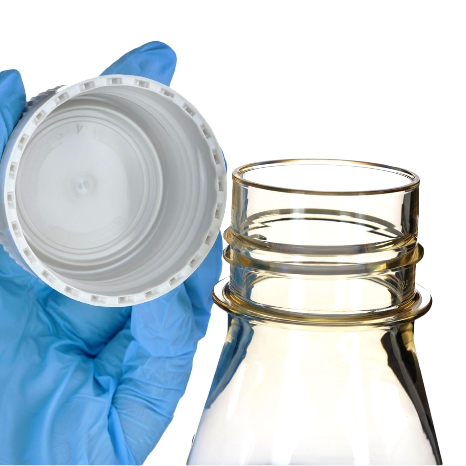 Eisco - Pack of 6, 1L Sterile Polycarbonate Erlenmeyer Flasks, Non-Vented, Baffled Bottom, Gamma Sterilized, USP Class VI, Lab-Grade, Mixing, Cell Culture, Shaker Compatible