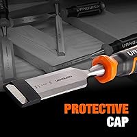 Vista 5 de VANQUISH Cuchillas biseladas Cincel de madera con tapa de acero llamativo para tallado de carpintería - 1 pulgada (4626)