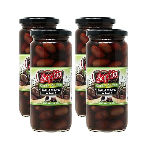 Sophia Aceitunas - Kalamata griego entero 16oz (paquete de 4)