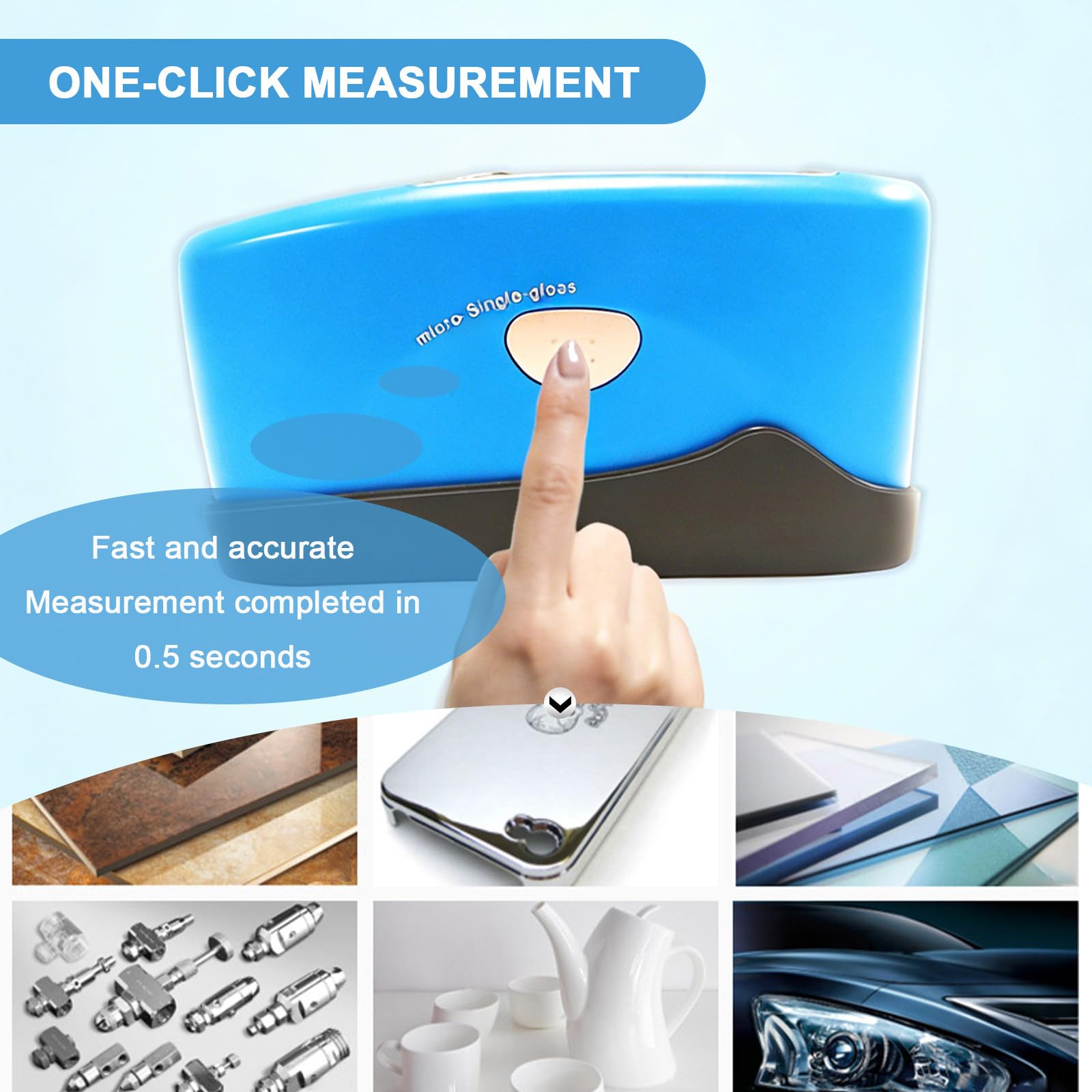 Medidor de brillo de precisión 20º 60º 85º con tablero de calibración para medir piedra, pintura, tinta, mármol, suelos, interfaz USB, 0-600/20000GU