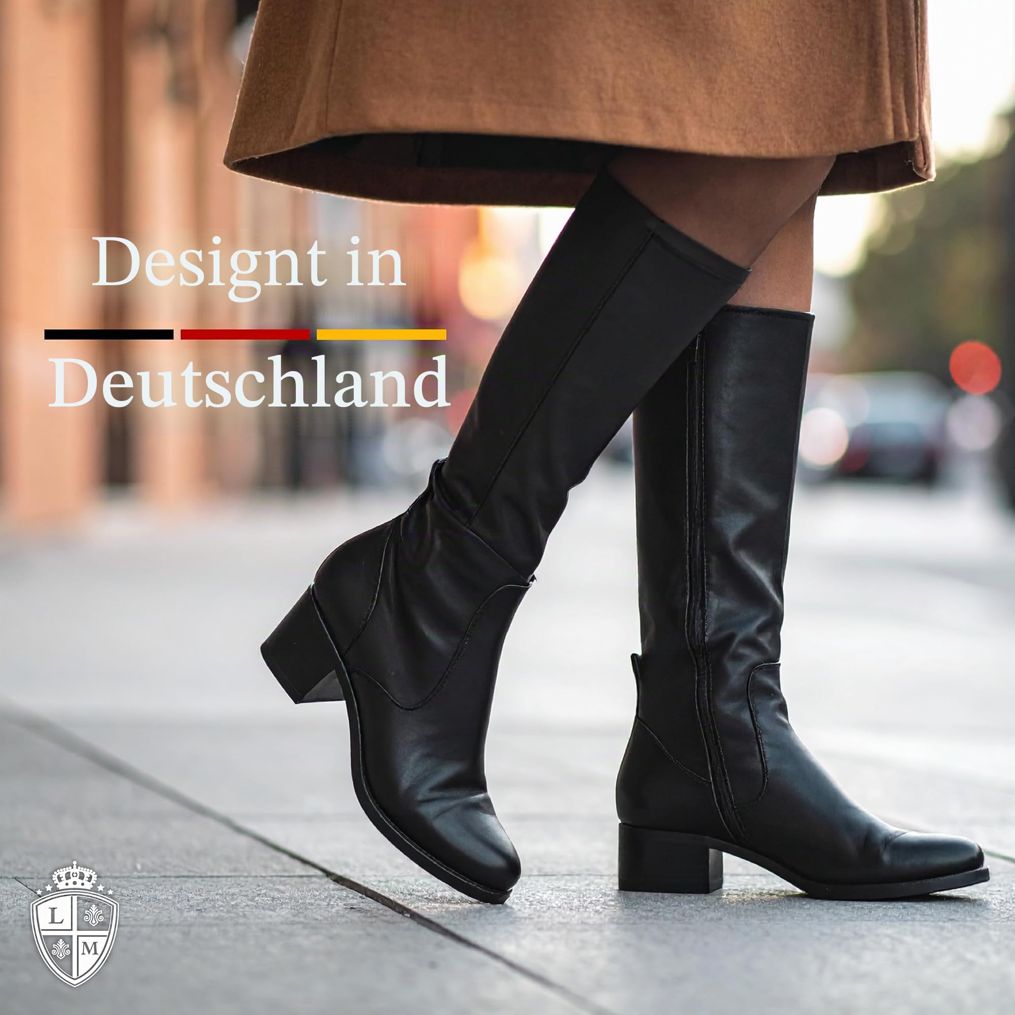 Langer & Messmer Schuhdehner für Damen gegen drückende Schuhe, Stiefel oder High Heels - aus massivem Buchenholz und Mechanik aus Metall - Dehnt in Weite oder Länge & Weite inkl. Lederdehnerspray