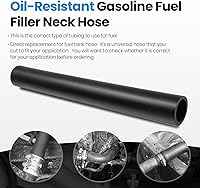 Vista 4 de Manguera de cuello de llenado de combustible de gasolina con 4 abrazaderas de manguera, manguera de combustible de 1 1/2 pulgadas de diámetro