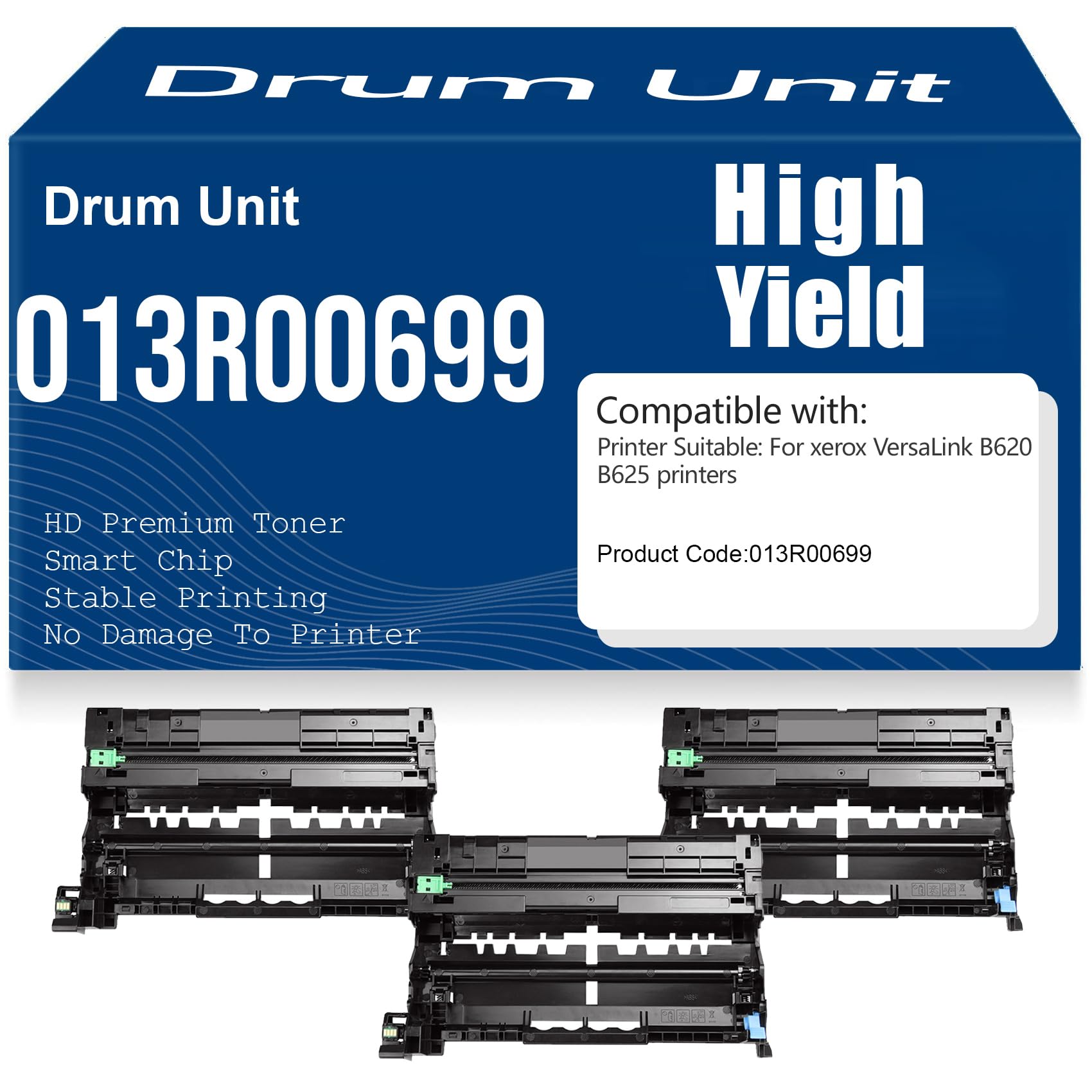 Unità tamburo compatibile con B620 e B625 013R00699 Tamburo di imaging per Xerox VersaLink B620 B625 Stampanti ad alta capacità,3PC-Black