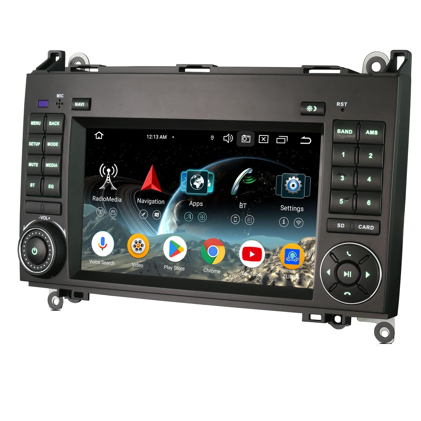 Erisin 7-calowe ośmiordzeniowe radio samochodowe z systemem Android 14.0 4 GB + 64 GB do Mercedes-Benz A/B klasy Sprinter Viano Vito VW Crafter z nawigacją GPS, CarPlay, Android, AUTO WiFi, 4G,
