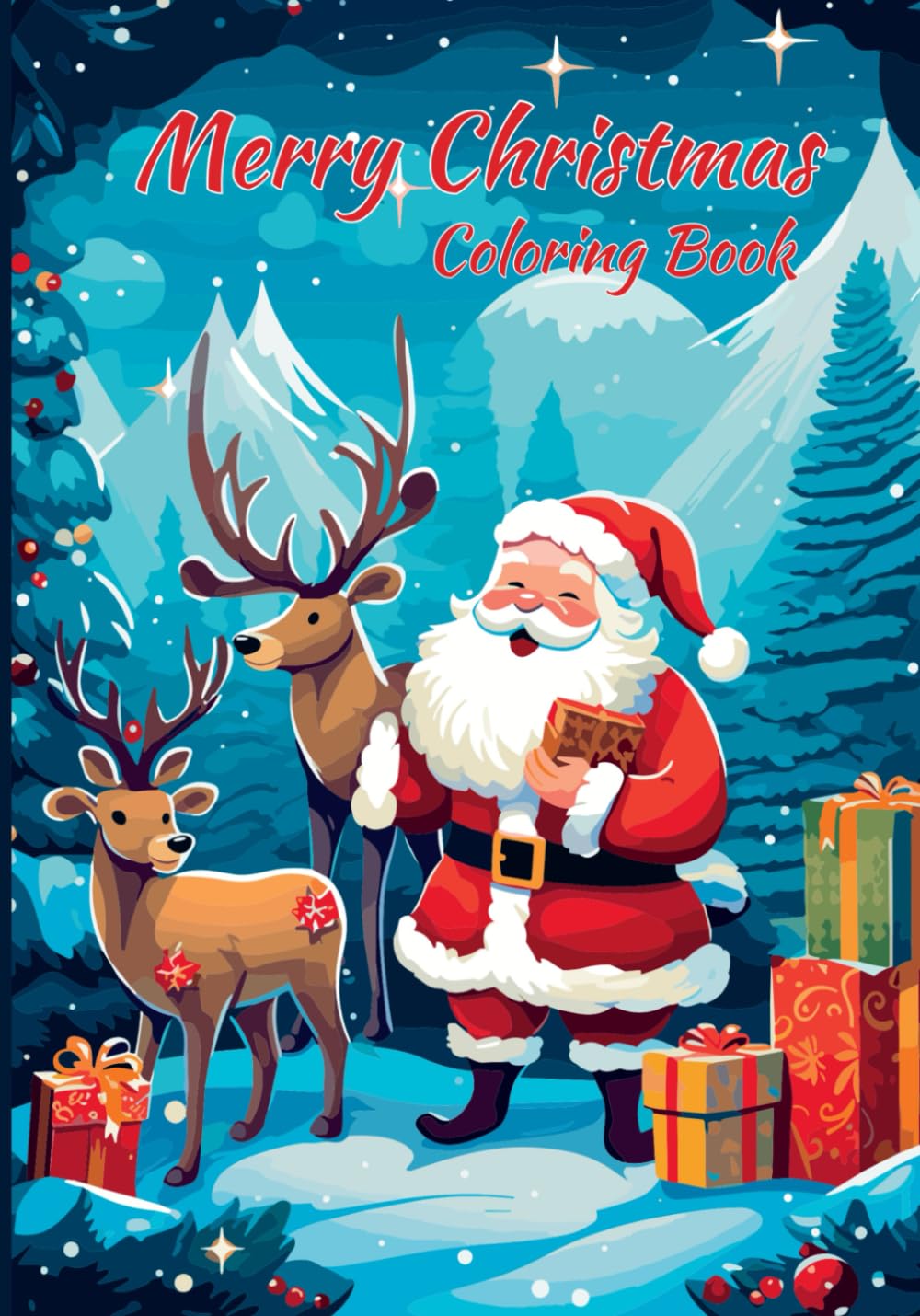 Merry Christmas: Fun and Easy Holiday Coloring Pages with Santa, Elves, and Reindeer