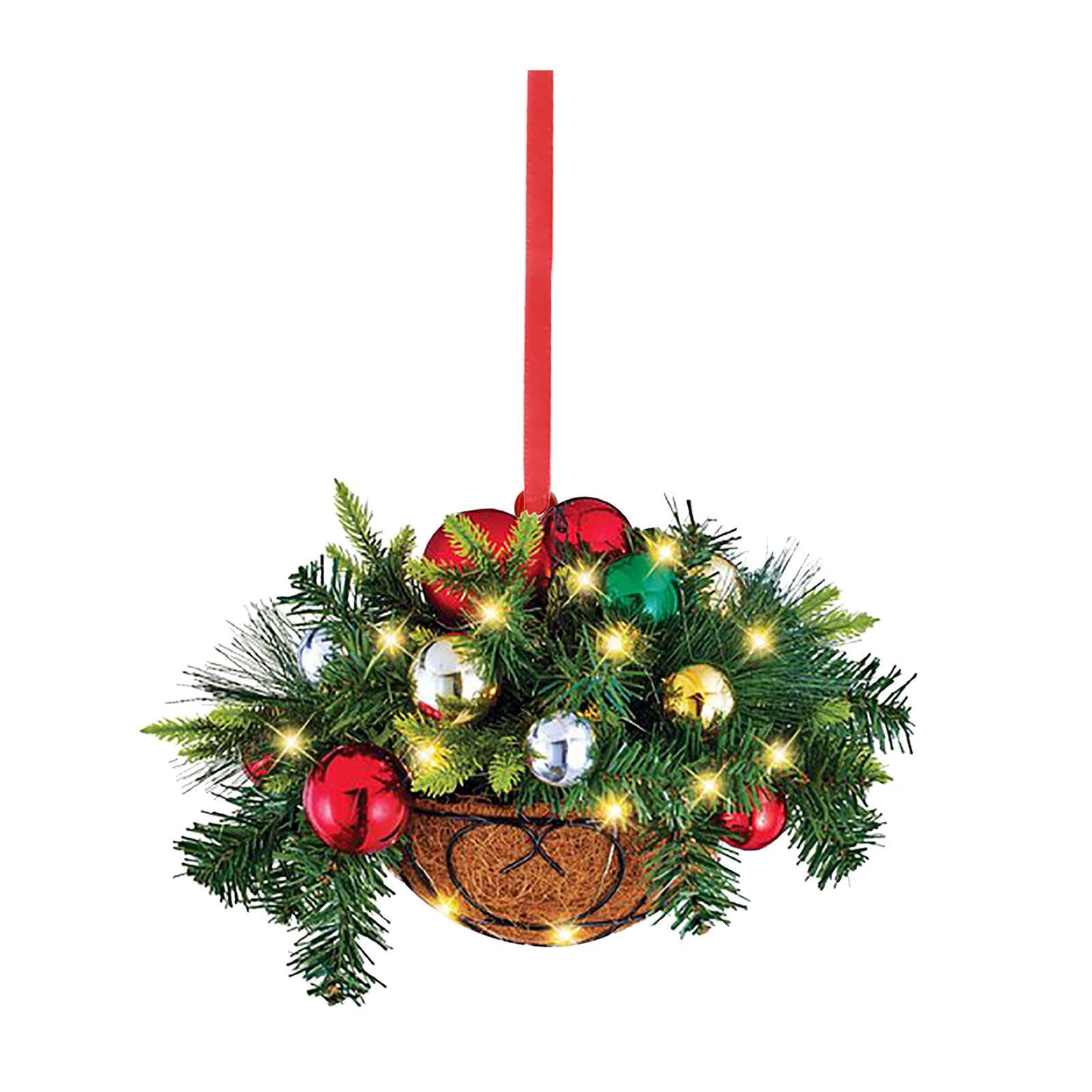 Jazuaiao Artificial Hangings Flower Basket Christmas Tree Ornaments Festive Tabletop Festival Decoration Christmas Decor Tree Accessories