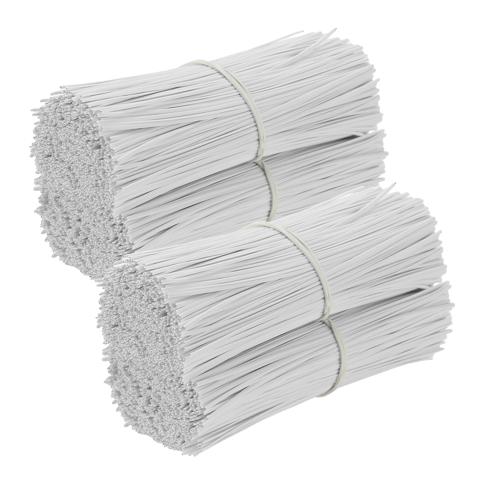 JIAYUET 2000 Pack White Plastic Cable Twist Ties,5inch/12cm Twist Cable Ties Cord for Packaging and Garden Plants