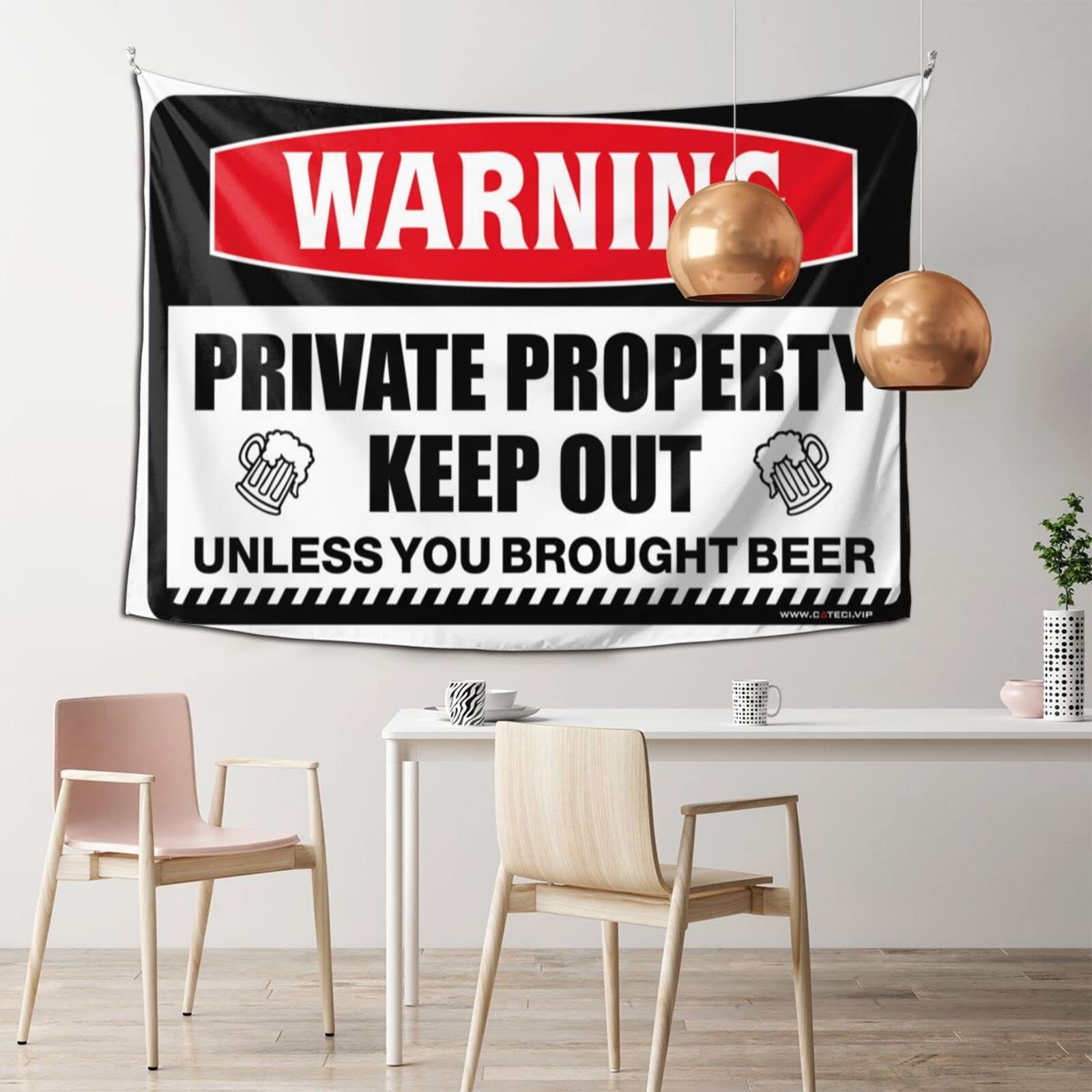 Dsocuiubos Garage Accessories for Man Cave Private Property Keep Out Unless You Brought Beer Tapestry Decorations for Bedroom Funny Sogns (Size : 100X150CM)