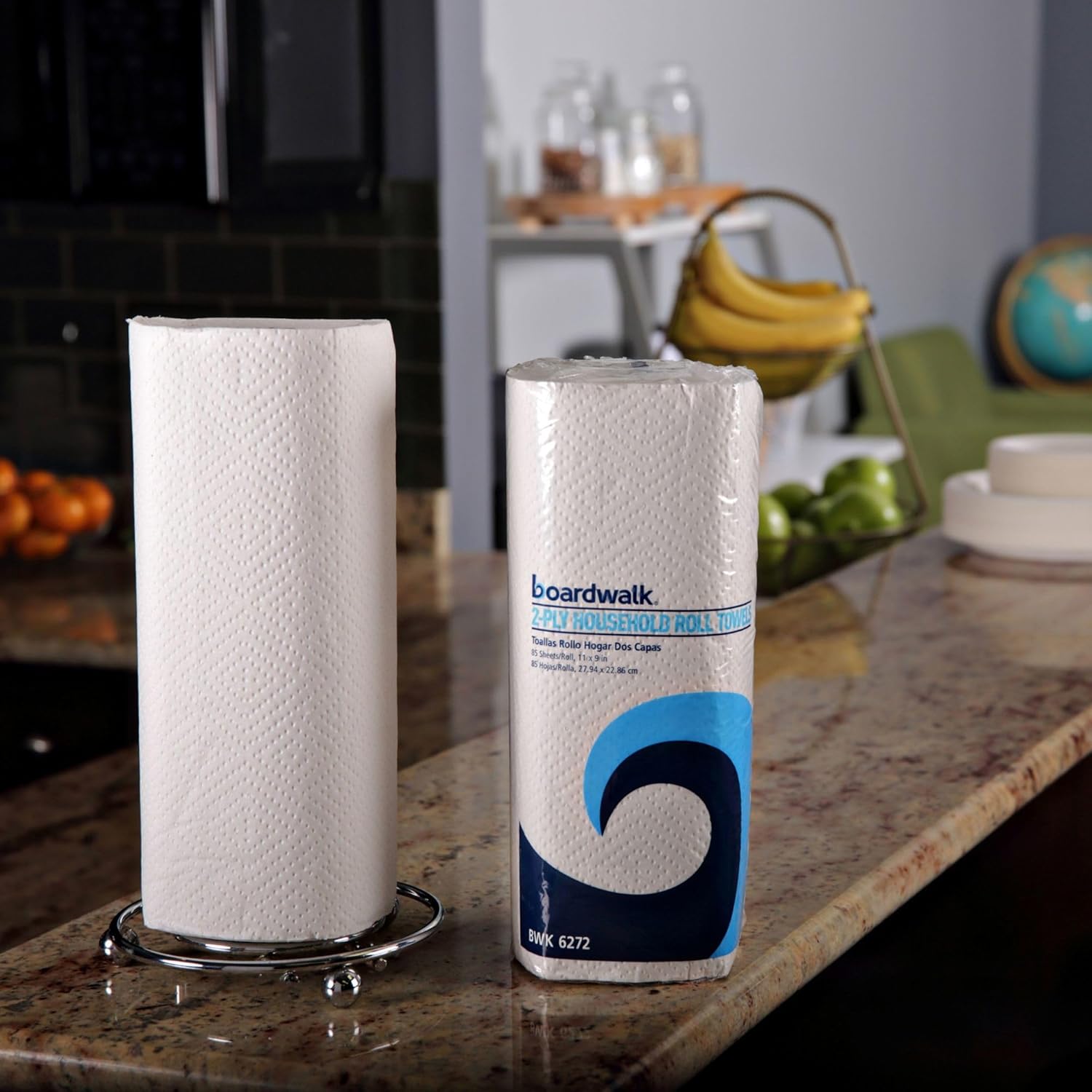 Boardwalk Kitchen Paper Towels, Recycled, 30-Pack, 2-Ply, 11" x 9", White, 85 Perforated Sheets Per Roll, Standard Rolls