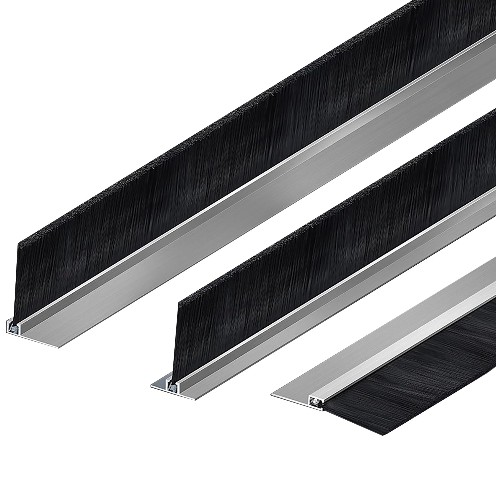 Puyuna Type(H) Door Brush Strip, Aluminum Alloy Felt Door Brush Strip For Sliding Sash Window Wardrobe Multiple Sizes(,4.5Cm)(,3.5Cm)