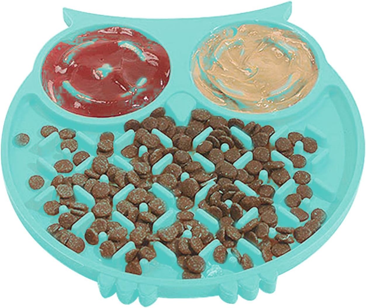 BONOCO Toys Dog Lick Mat with Suction Cups | Pet Lick Mat Owl-shape Dog Slow Feeder Pet Calming Dog Cat Treat Mat for Boredom and Anxiety Reduction (Size : Green)
