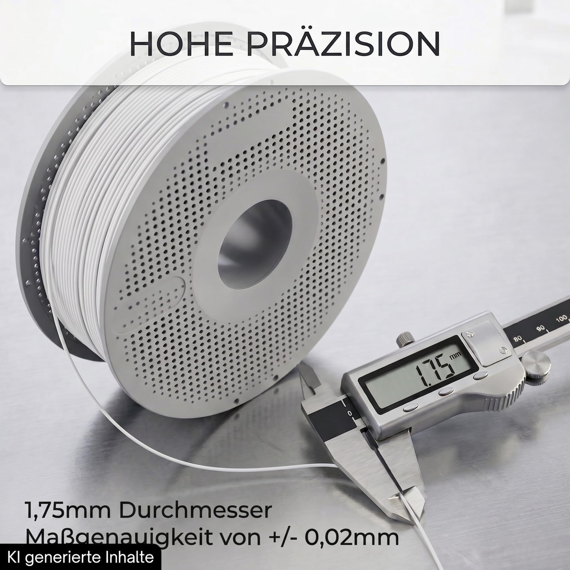 Filamento PLA Basic para Bambulab con bobina y chip RFID de 1,75 mm, 1 kg (blanco)
