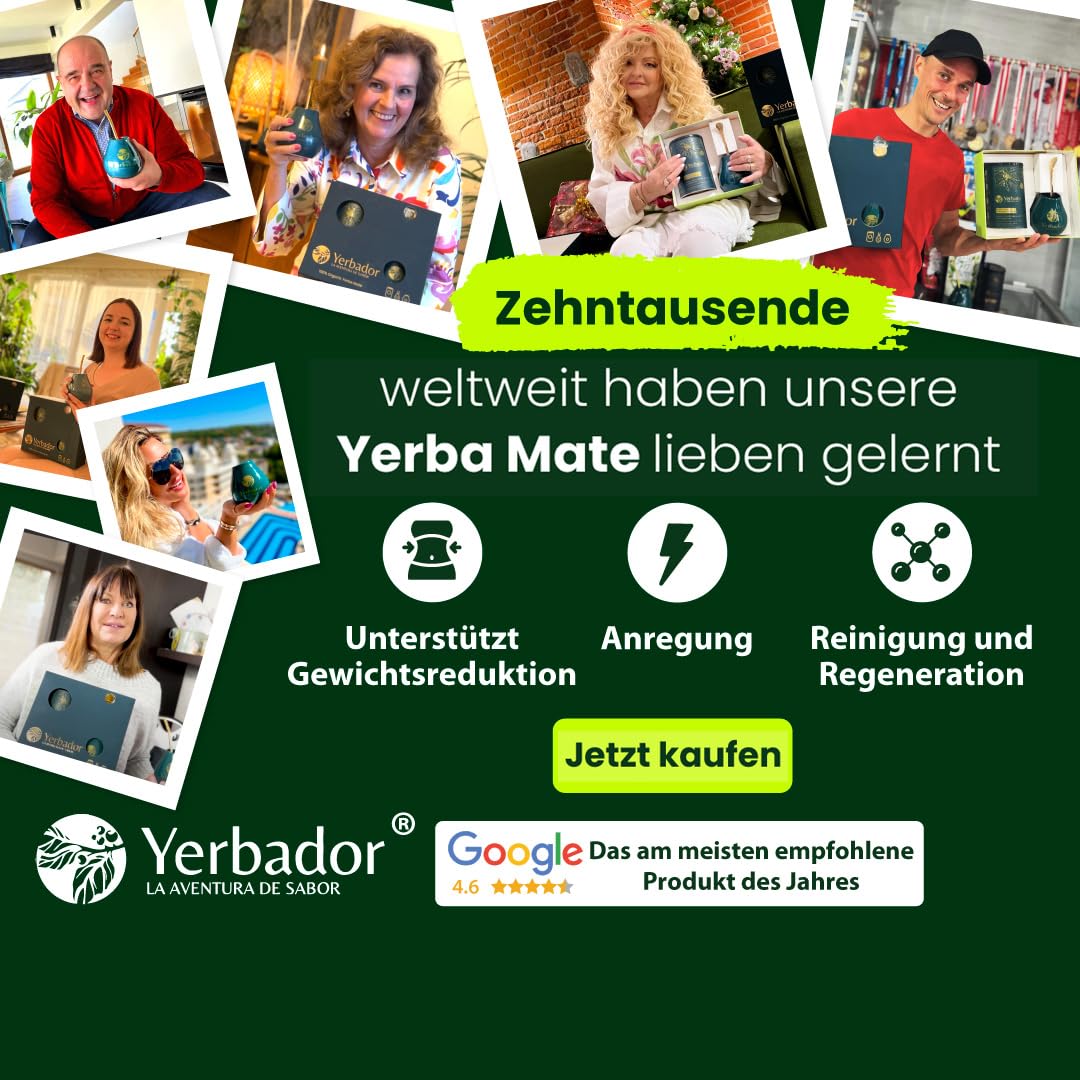 Yerbador Yerba Mate Tee 300g – Natürlicher Koffeinkick, Premium Teemischung, Für heißen Aufguss oder Tereré, Aromatisch & ergiebig – Red Kiss