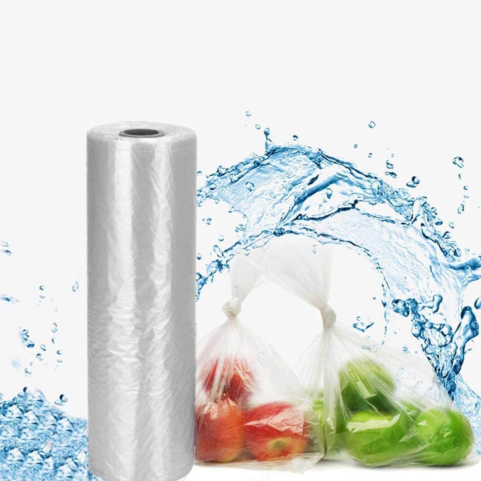 BESTEASY 14" X 20" Food Storage Roll Bags, Clear Plastic Bags on a Roll, Durable Plastic Bags for Kitchen, Home, Supermarket, 350 Bags/Roll (5 Rolls)
