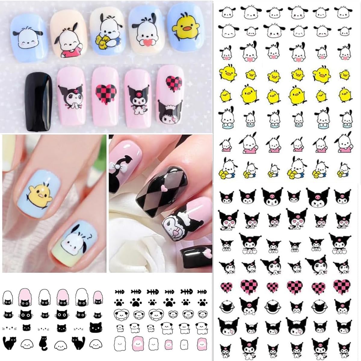 Cute Nail Stickers Cartoon Nail Art Stickers for Nail Art