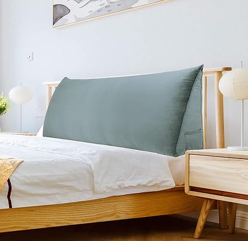 Almohada de cuña para cabecero, tamaño Queen XXL, almohada para respaldo de cama, cojín de respaldo para leer, ver la televisión, trabajar sentado