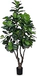 8FT Majestic Artificial Fiddle Leaf Fig Tree with 310 Leaves, Colossal 46" Wide Large Faux Ficus Lyrata Floor Plant for Luxury High-Ceiling Foyer & Executive Office Decor