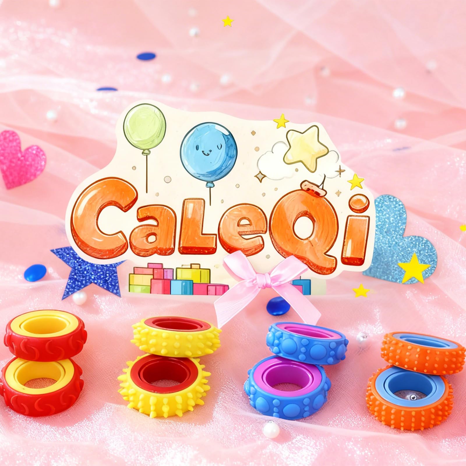 Sensoryczny Pierścień Fidget dla Dzieci i Dorosłych - Pierścień Antystresowy łagodzący lęk i Wspomagający ADHD. Zabawka Sensoryczna Pomoc z Autyzmem, Idealna do Szkoły i Biura, 12 Sztuk