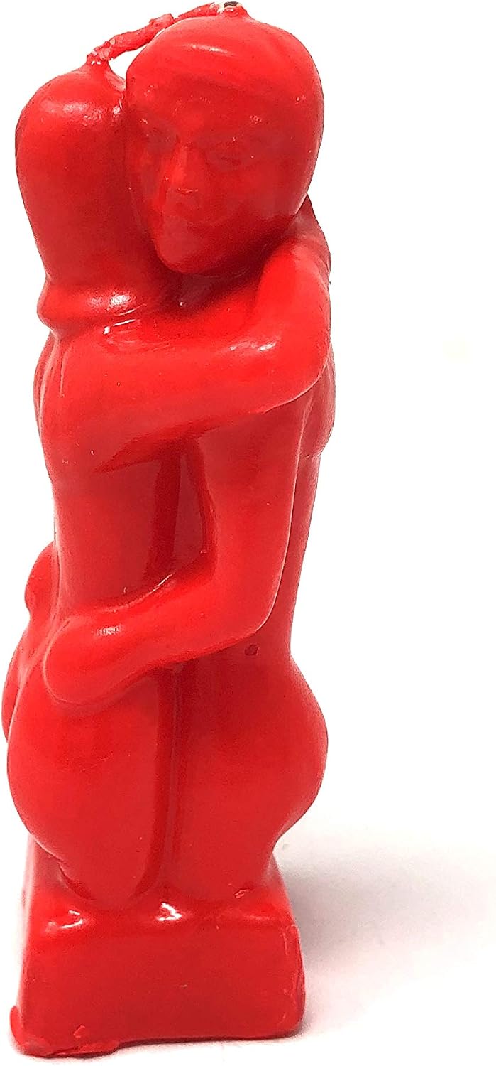 Vrinda Decorative Candle - Erotic Couple Assorted Art Portrait Candle Mould - Handcrafted Romantic Figurine Candles for Couples, Valentines, and Special Occasions (Red)