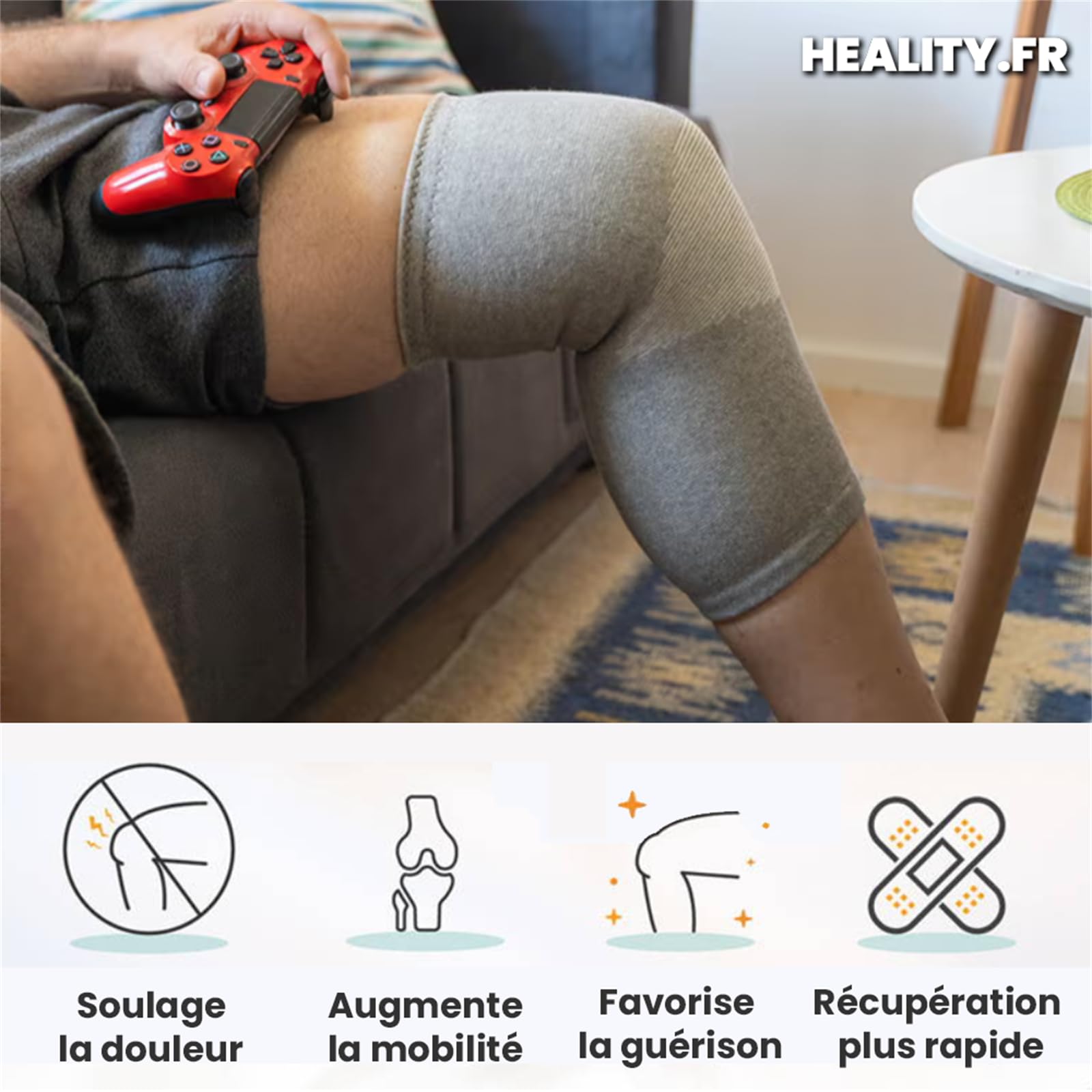 MEIION heality genouillere en bambou Genouillères de compression en bambou pour hommes et femmes Respirantes, Antidérapantes, Idéales pour le Sport et le Quotidien
