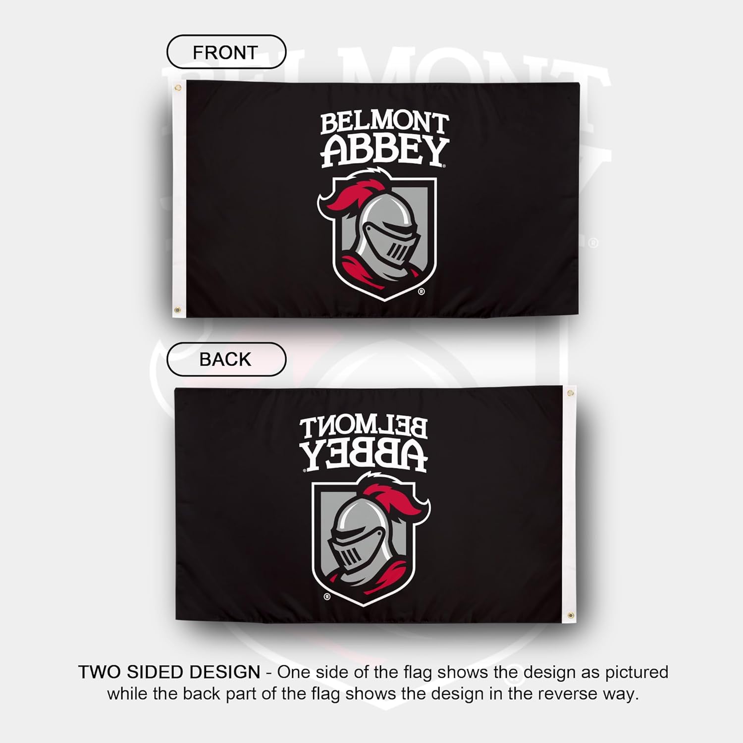 Desert Cactus Belmont Abbey College BAC Flag - 3 x 5 Feet Crusaders Banner, Indoor/Outdoor Durable Fabric, 100% Polyester Design (Style 1) - Image 2