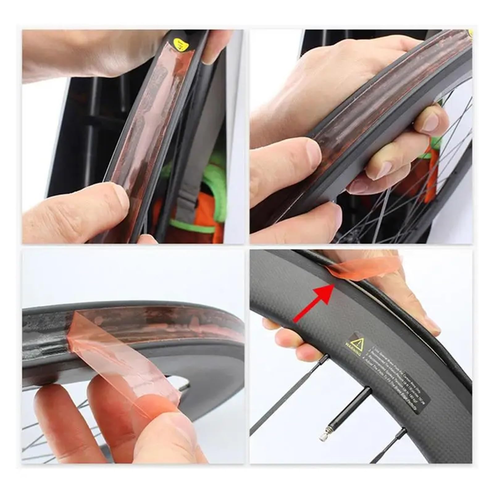 Supporti per cerchioni di biciclette Nastro for cerchioni for pneumatici for biciclette Tubeless Rivestimento for pneumatici for bici adesivo antiscivolo portatile resistente per Velox con nastro ades